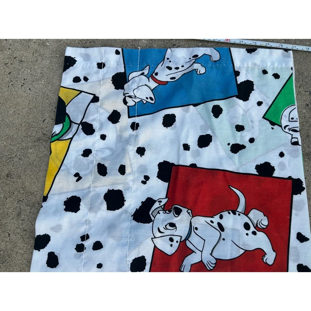 2 Disney 101 Dalmatians Valance (84x17) White Vintage 90s Puppy Print Unisex